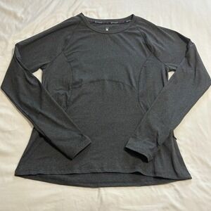 Spyder Active Womens Large Gray‎ Long Sleeve Performance Top Thumbholes SP1001